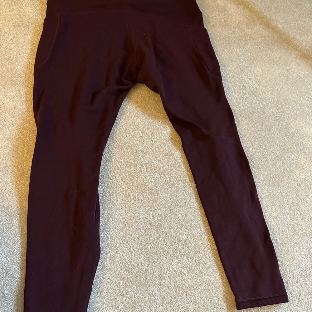 Athleta Burgundy Stash Tights - Picture 2 of 4
